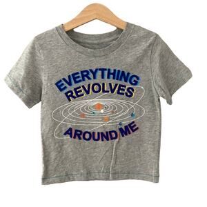 Peek Everything Revolves Around Me Solar System Tee - Gray - XS 2/3